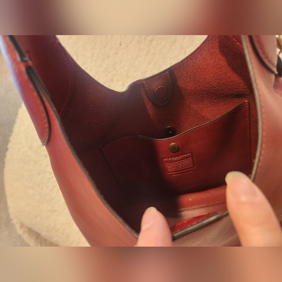 Coach Brooklyn Bag 28 In Burgundy - Picture 3 of 5